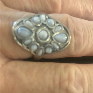 Victorian Silver and White Cocktail Ring